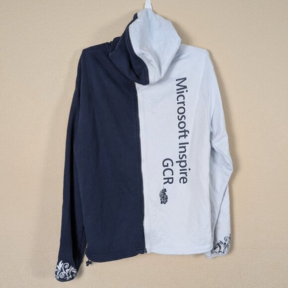 Microsoft Yin and Yang Zip up Hoodie Navy White Unisex US L Promotional - Picture 2 of 14